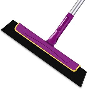 img 4 attached to 🧹 CLEANHOME Lightweight Mini Floor Squeegee for Bathroom - 51" Professional Tool for Tile, Wood Floor, Glass Window, Shower, Pool Deck - Pet Hair Removal & Water Wiper Squeegee Broom in Purple