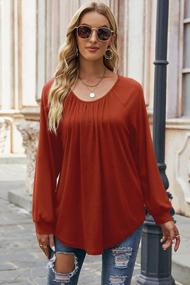 img 2 attached to Stay Comfortable And Stylish With WIHOLL Long Sleeve Shirts For Women - Loose Fit Pleated Tops And Blouses