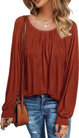 img 3 attached to Stay Comfortable And Stylish With WIHOLL Long Sleeve Shirts For Women - Loose Fit Pleated Tops And Blouses