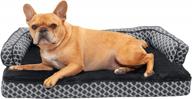 medium memory foam dog bed by furhaven - comfy couch plush decor sofa-style with removable & washable cover, diamond gray - ideal for small to medium-sized dogs логотип