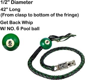 img 3 attached to High-Quality 42 Long 1/2â€œ Diameter Green and Black Motorcycle Get Back Whip with NO. 6 Pool Ball