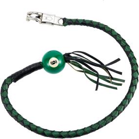 img 2 attached to High-Quality 42 Long 1/2â€œ Diameter Green and Black Motorcycle Get Back Whip with NO. 6 Pool Ball