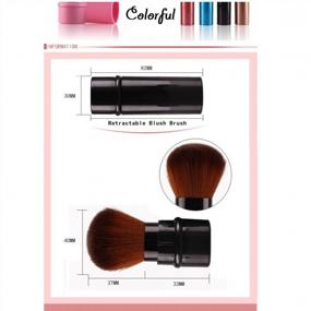 img 3 attached to Sky Blue Retractable Face Blush Brush For Flawless Makeup Application