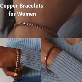 img 1 attached to Copper Bracelets - Set Of 3 For Men & Women - Natural Relief For Joint Pain And Arthritis