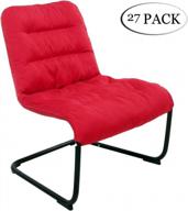 27-pack zenree comfortable padded armless accent lounge chairs - flame red poly soft cushion for living room, bedroom, teens playroom logo