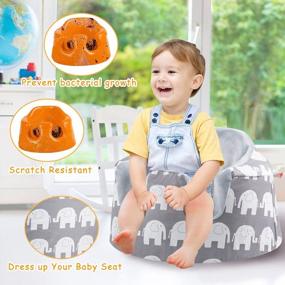 img 2 attached to Bumbo Seat Cover Compatible - Summer Cooling Breathable Grey Elephant Design For Baby Boy Girl