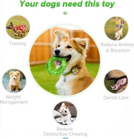 img 3 attached to Large Breed Non-Toxic Natural Rubber Dog Toys For Aggressive Chewers - Durable, Long-Lasting & Indestructible Fun To Chew, Chase And Fetch (Green)
