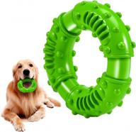 large breed non-toxic natural rubber dog toys for aggressive chewers - durable, long-lasting & indestructible fun to chew, chase and fetch (green) logo