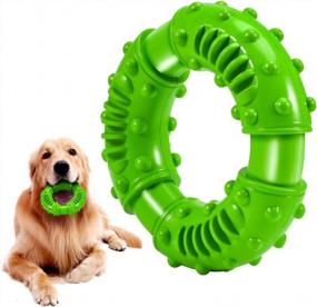 img 4 attached to Large Breed Non-Toxic Natural Rubber Dog Toys For Aggressive Chewers - Durable, Long-Lasting & Indestructible Fun To Chew, Chase And Fetch (Green)
