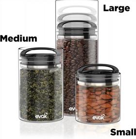 img 2 attached to Prepara Evak Airtight Kitchen Food Storage Glass Container For Organization Of Herbs, Nuts, Bagels, And Other Dry Goods, Medium, Gloss Black