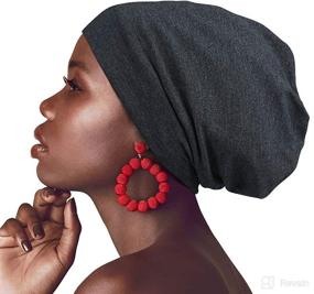 img 4 attached to 🌟 Fuss-Free Beauty: Bonnet Sleeping Beanie Tames Frizzy Natural Hair