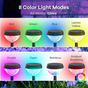 img 1 attached to Linkind Color Changing Solar Pathway Lights, Bright LED Solar Path Lights, Solar Walkway Lights Outdoor Waterproof, Adjustable Height Solar Garden Lights For Yard Decoration 4 Pack