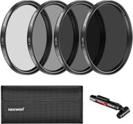 📷 neewer 67mm neutral density filter set nd2 nd4 nd8 nd16, accessories kit for canon rebel t5i t4i t3i t2i, eos 700d 650d 600d 550d 70d 60d 7d dslr, lens pen & filter bag логотип