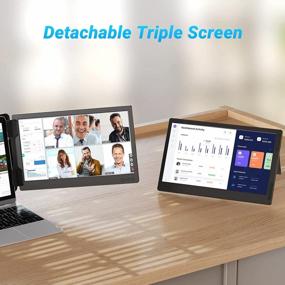 img 1 attached to Ficihp Detachable Tri Screen Free Combination Kickstand 12", Portable, HD