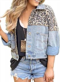 img 4 attached to AlvaQ Women'S Fitted Denim Jean Jacket - Vintage Style With Long Sleeves And Button Closure