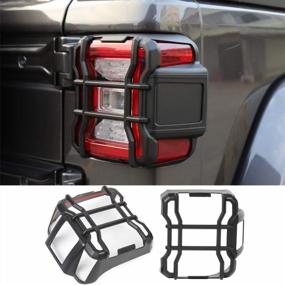 img 4 attached to Enhance Your Jeep: YOCTM Black Light Guards For LED Tail Lights - Tail Light Covers Protector Trim Compatible With Jeep Wrangler JL JLU Rubicon Sport Sahara (2018-2021)