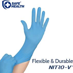 img 2 attached to 🧤 SAFE HEALTH Nitro-V Nitile-Vinyl Synthetic Blue Exam Gloves-Large - 100/Box - Latex-Free Powder-Free Disposable Gloves for Medical, Clinic, Nursing, Food, Salon, Tattoo, Cleaning