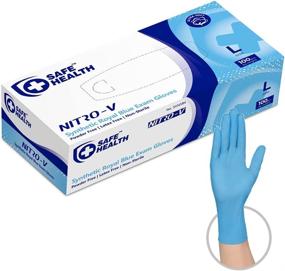 img 4 attached to 🧤 SAFE HEALTH Nitro-V Nitile-Vinyl Synthetic Blue Exam Gloves-Large - 100/Box - Latex-Free Powder-Free Disposable Gloves for Medical, Clinic, Nursing, Food, Salon, Tattoo, Cleaning