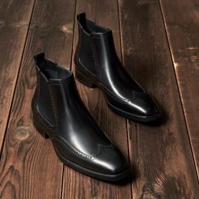 img 2 attached to FRASOICUS Mens Chelsea Boots Mens Leather Dress Boots
