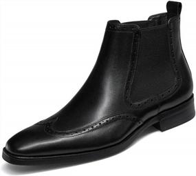 img 4 attached to FRASOICUS Mens Chelsea Boots Mens Leather Dress Boots