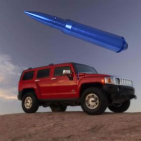 img 1 attached to 🔵 Premium Short Antenna for Hummer H3, Dodge Ram 1500, and Harley Davidson Trucks - Enhanced AM/FM Signal Reception with 5.7" Blue Bullet Design