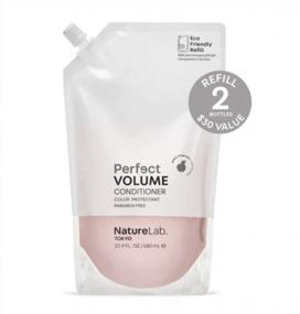 img 1 attached to NatureLab. TOKYO Perfect Volume Conditioner: Eco-Friendly Refill Pouch: Lightweight Hair Conditioner, Build Lift, And Body To Flat, Fine, Or Limp Hair I 22.9 FL OZ / 680Ml