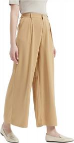 img 4 attached to Stylish Tronjori High-Waist Wide-Leg Palazzo Pants For Women In Regular Sizes - Perfect For Casual Wear