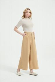 img 2 attached to Stylish Tronjori High-Waist Wide-Leg Palazzo Pants For Women In Regular Sizes - Perfect For Casual Wear