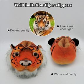 img 1 attached to Furry Friend Feet: Get Cozy With Onmygogo Fuzzy Animal Tiger Slippers For Kids And Adults This Winter Season