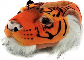 img 4 attached to Furry Friend Feet: Get Cozy With Onmygogo Fuzzy Animal Tiger Slippers For Kids And Adults This Winter Season