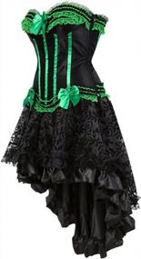 img 3 attached to Unleash Your Inner Gothic Queen With Kranchungel Steampunk Corset Skirt & Renaissance Dress For Women - Perfect For Burlesque & Costume Parties!