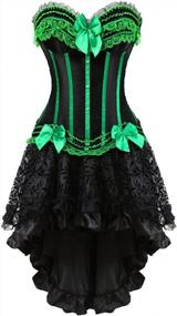 img 4 attached to Unleash Your Inner Gothic Queen With Kranchungel Steampunk Corset Skirt & Renaissance Dress For Women - Perfect For Burlesque & Costume Parties!