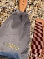 img 1 attached to Boar Bristle Hair Brush For All Hair Types With Wooden Comb & Travel Bag - Perfect Gift For Women, Men, And Kids review by Chip Palmer