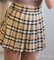 img 1 attached to WDIRARA Women'S Casual Plaid High Waist Pleated A-Line Uniform Mini Skirt review by Stephanie Anderson