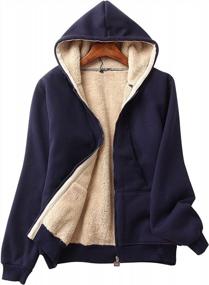 img 4 attached to Warm And Cozy Zip Up Hooded Sweatshirt Jacket With Sherpa Fleece Lining For Women By Gihuo