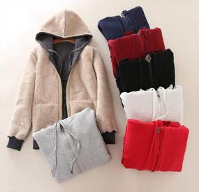 img 3 attached to Warm And Cozy Zip Up Hooded Sweatshirt Jacket With Sherpa Fleece Lining For Women By Gihuo