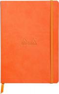 блокнот rhodia rhodiarama в мягкой обложке цвета мандарина: 80 листов с точками, 6 x 8 1/4 - идеальный журнал на все случаи жизни! логотип