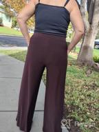 img 1 attached to Women'S Rekucci Palazzo Pants - Stretchy Elegant Wide Leg Travel Style review by Nick Walker
