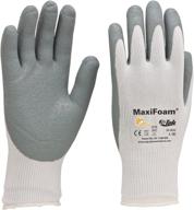 12 pair – pip 34-800/l maxifoam g-tek large nitrile foam coated gloves logo