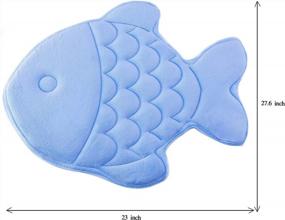 img 3 attached to Hughapy Memory Foam Bathmat: Absorbent, Slip-Resistant, And Fun Christmas Fish Design For Kids' Bathrooms