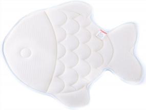 img 1 attached to Hughapy Memory Foam Bathmat: Absorbent, Slip-Resistant, And Fun Christmas Fish Design For Kids' Bathrooms
