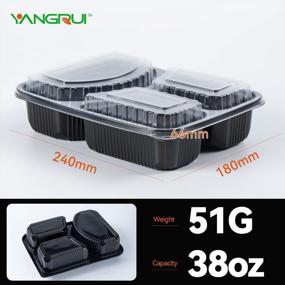 img 2 attached to 40 Pack Of YANGRUI To Go Containers (38Oz) With Lids - BPA Free, Reusable, Machine Washable, Perfect For Meal Prep And Take Out - Shrink Wrapped For Freshness