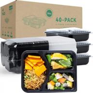 40 контейнеров yangrui to go (38 унций) с крышками - не содержат бисфенола-а, многоразовые, можно стирать в машине, идеально подходят для приготовления еды и на вынос - термоусадочная упаковка для свежести логотип