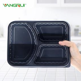 img 1 attached to 40 Pack Of YANGRUI To Go Containers (38Oz) With Lids - BPA Free, Reusable, Machine Washable, Perfect For Meal Prep And Take Out - Shrink Wrapped For Freshness