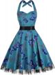 👗 oten vintage polka dot halter dress for women - 1950s floral spring retro rockabilly cocktail swing tea dresses logo