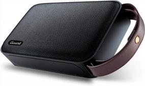 img 4 attached to Premium Portable Bluetooth Speaker With Dual 4.5W Drivers, Subwoofer, Faux Leather Handle, Speakerphone, 10 Hours Playtime, 30 FT Range, And Convenient Music Controls - ISound HiFi Luxe