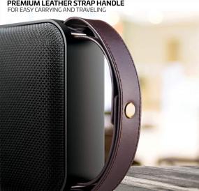 img 2 attached to Premium Portable Bluetooth Speaker With Dual 4.5W Drivers, Subwoofer, Faux Leather Handle, Speakerphone, 10 Hours Playtime, 30 FT Range, And Convenient Music Controls - ISound HiFi Luxe