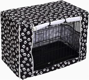 img 3 attached to Pethiy Dog Crate Cover - Durable Polyester Pet Kennel Cover - Universal Fit for Wire Dog Crate - Suitable for Most 36 inch Dog Crates - Cover Only - Black - 36 inches