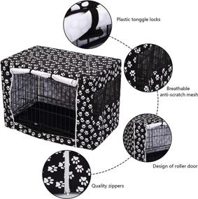 img 2 attached to Pethiy Dog Crate Cover - Durable Polyester Pet Kennel Cover - Universal Fit for Wire Dog Crate - Suitable for Most 36 inch Dog Crates - Cover Only - Black - 36 inches