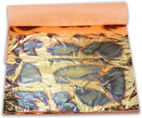 img 3 attached to Светло-голубые пестрые листы сусального золота от Barnabas Blattgold - 25 листов, буклет 5,5 дюймов